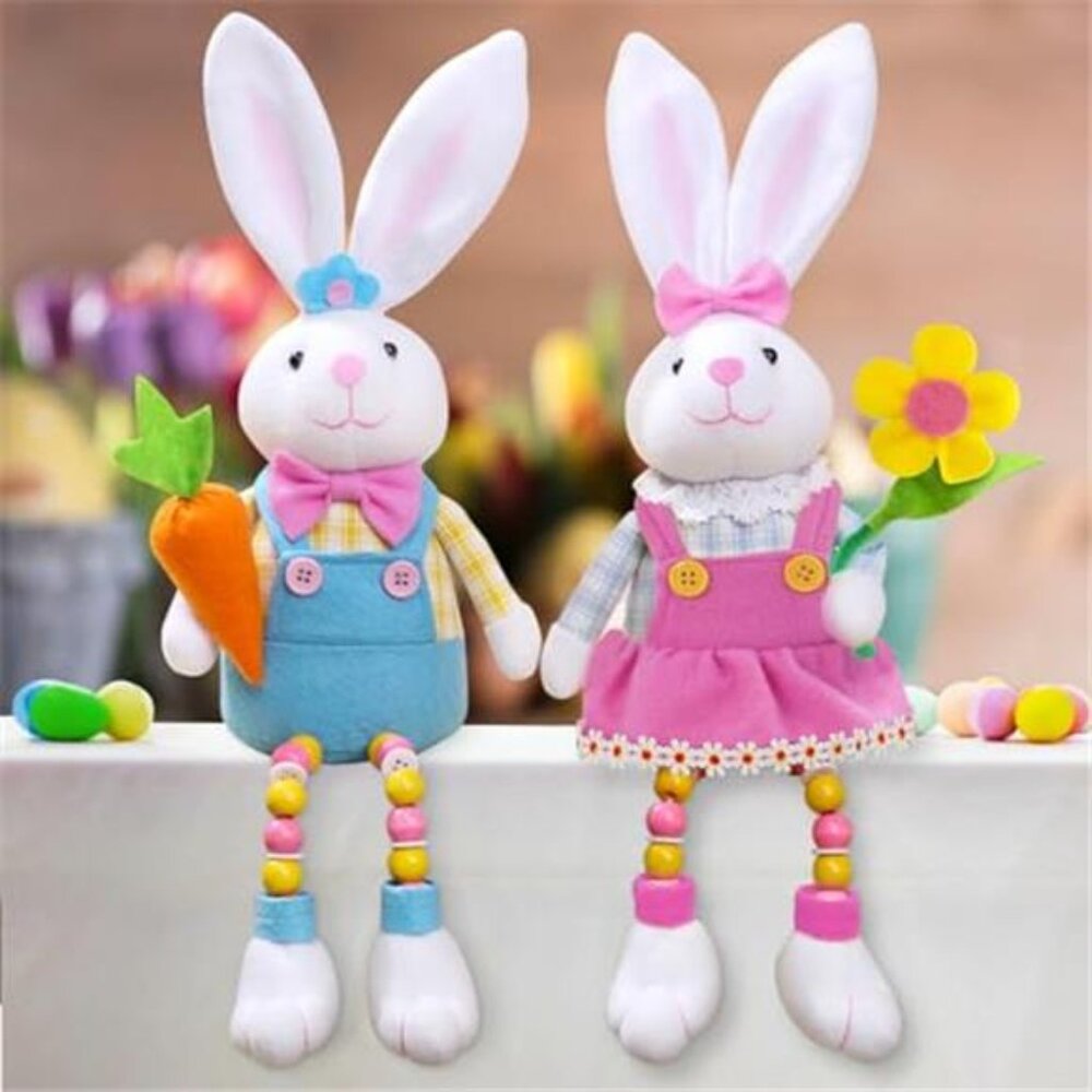 2pcs Easter Bunny Decorations,Easter Bunny Plush for The Home